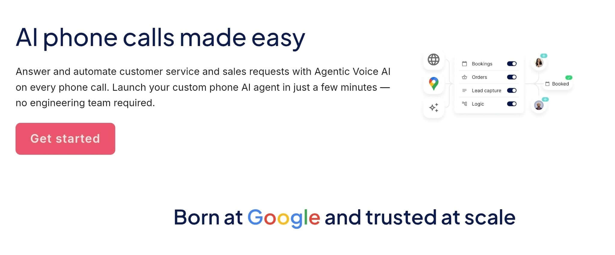 Goodcall homepage advertising its voice AI phone agent
