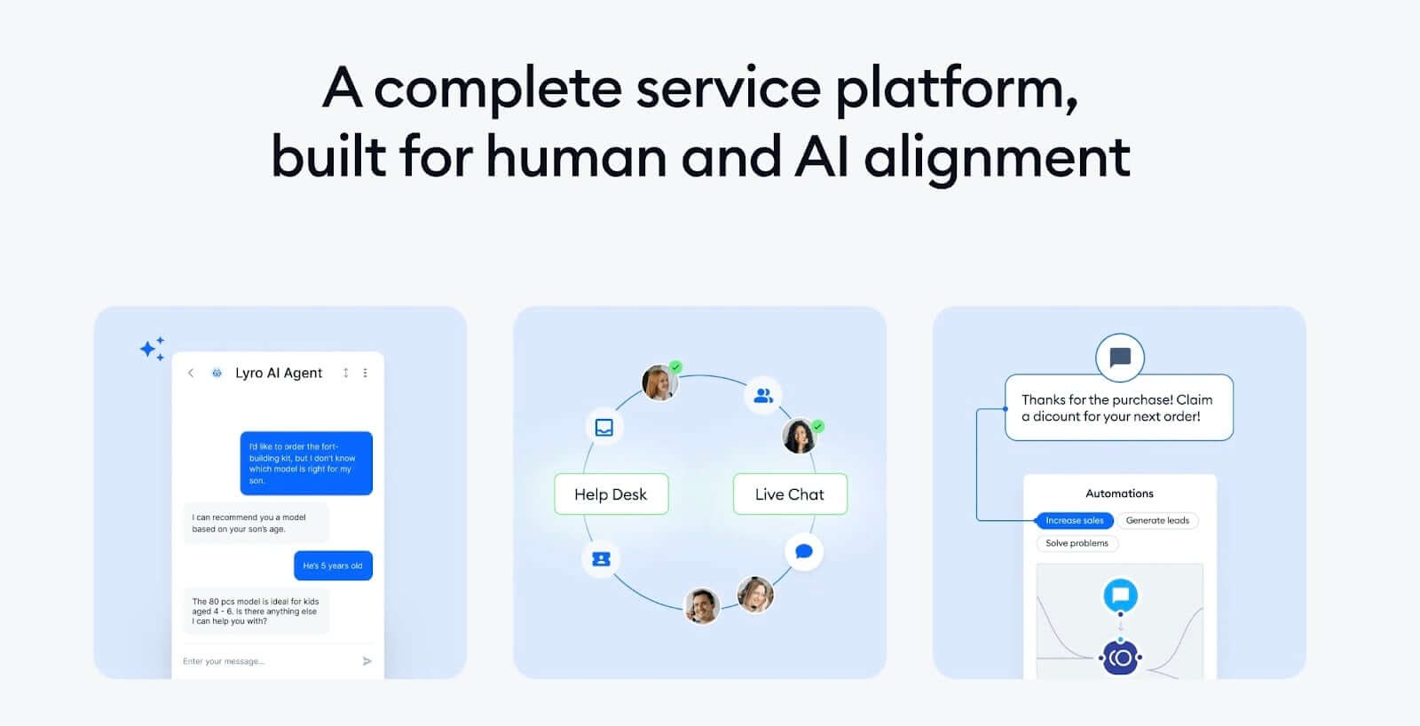 Tidio live chat widget with the Lyro AI agent answering a website visitor