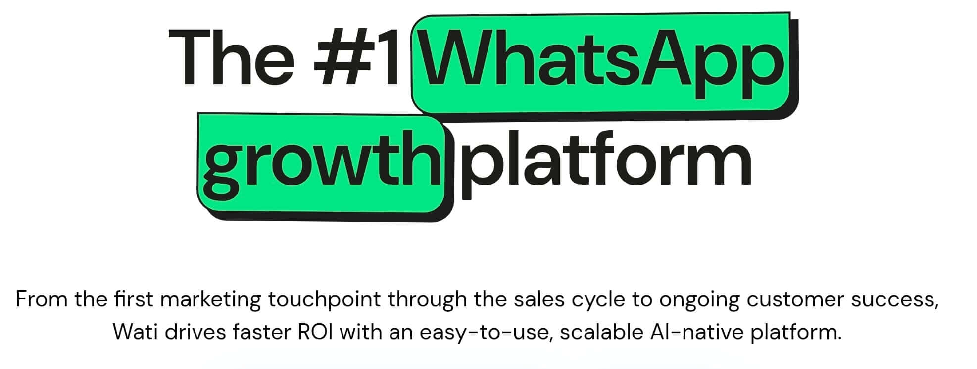 WATI homepage, a WhatsApp automation tool for growth teams