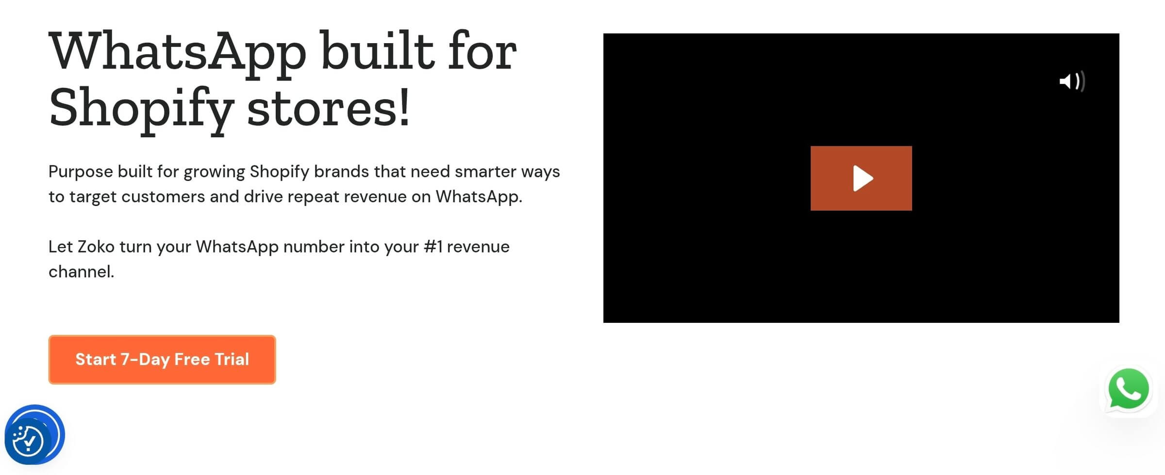 Zoko homepage, a WhatsApp automation tool for online stores