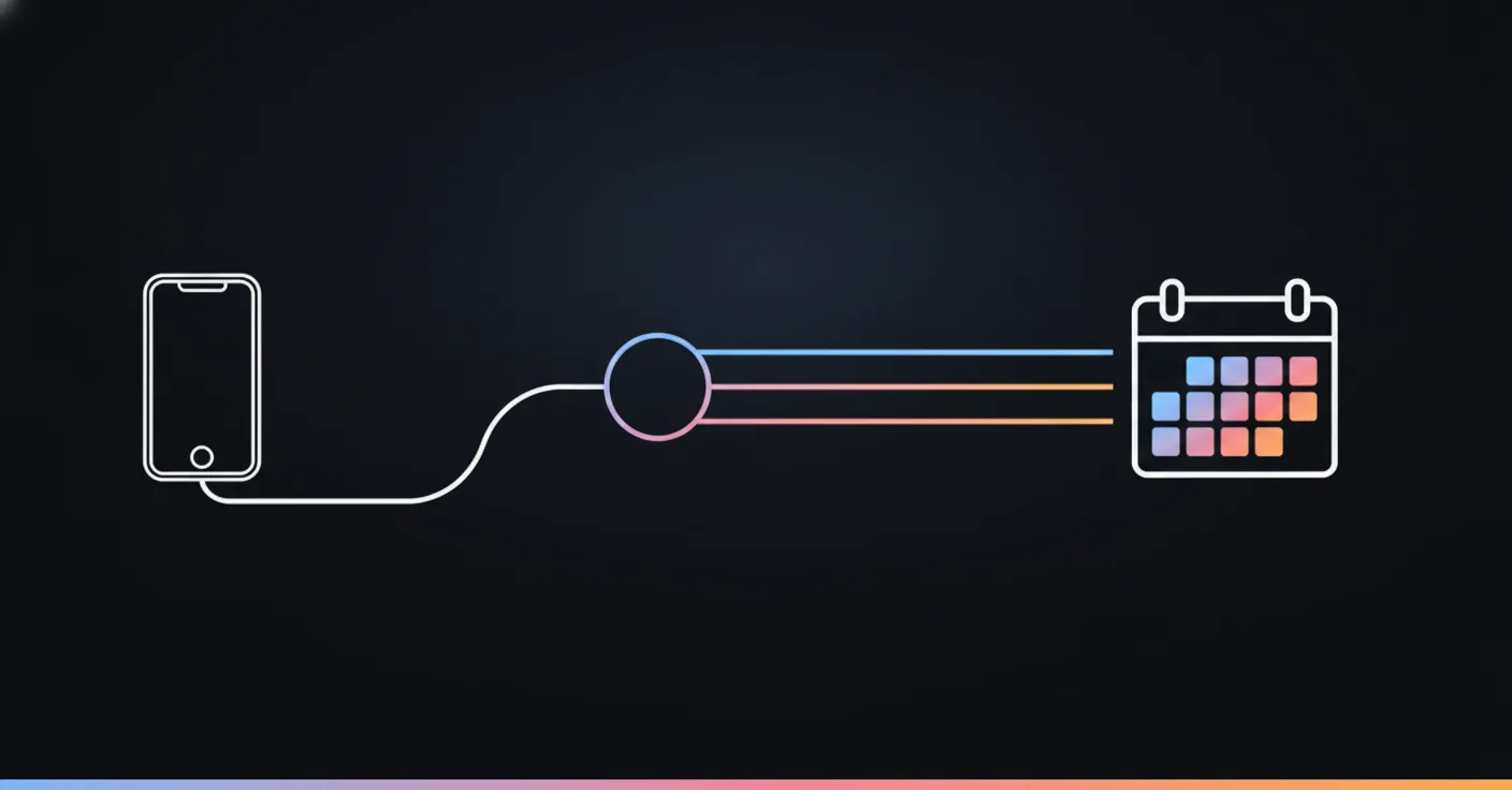 Diagram: one phone call enters a single conversation flow, splits into three language lanes of different colors, and reaches the same calendar with one booked slot