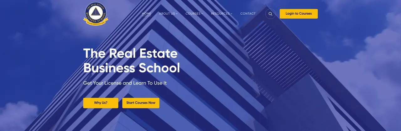 The Real Estate Business School homepage: Get Your License and Learn To Use It
